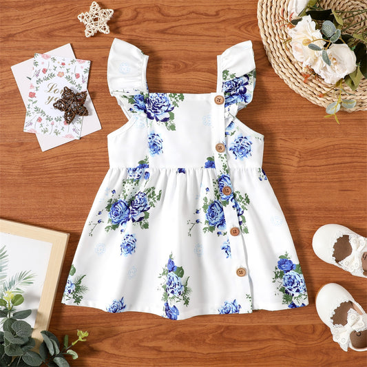 Lucia Blue/White Floral Print Dress